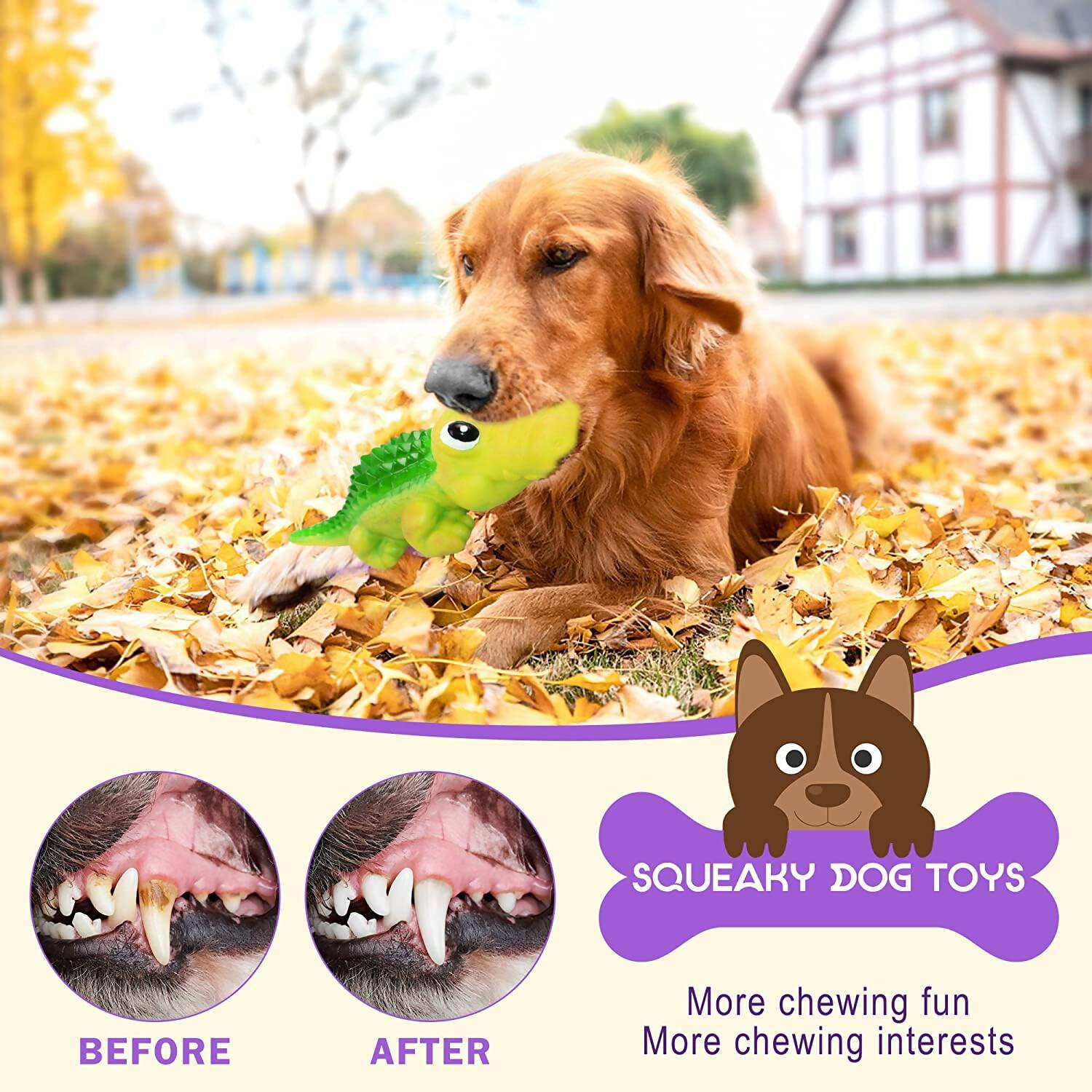 Sage Square Durable Interactive Dog Squeaky Crocodile Toy (Random Color) | Grocsy