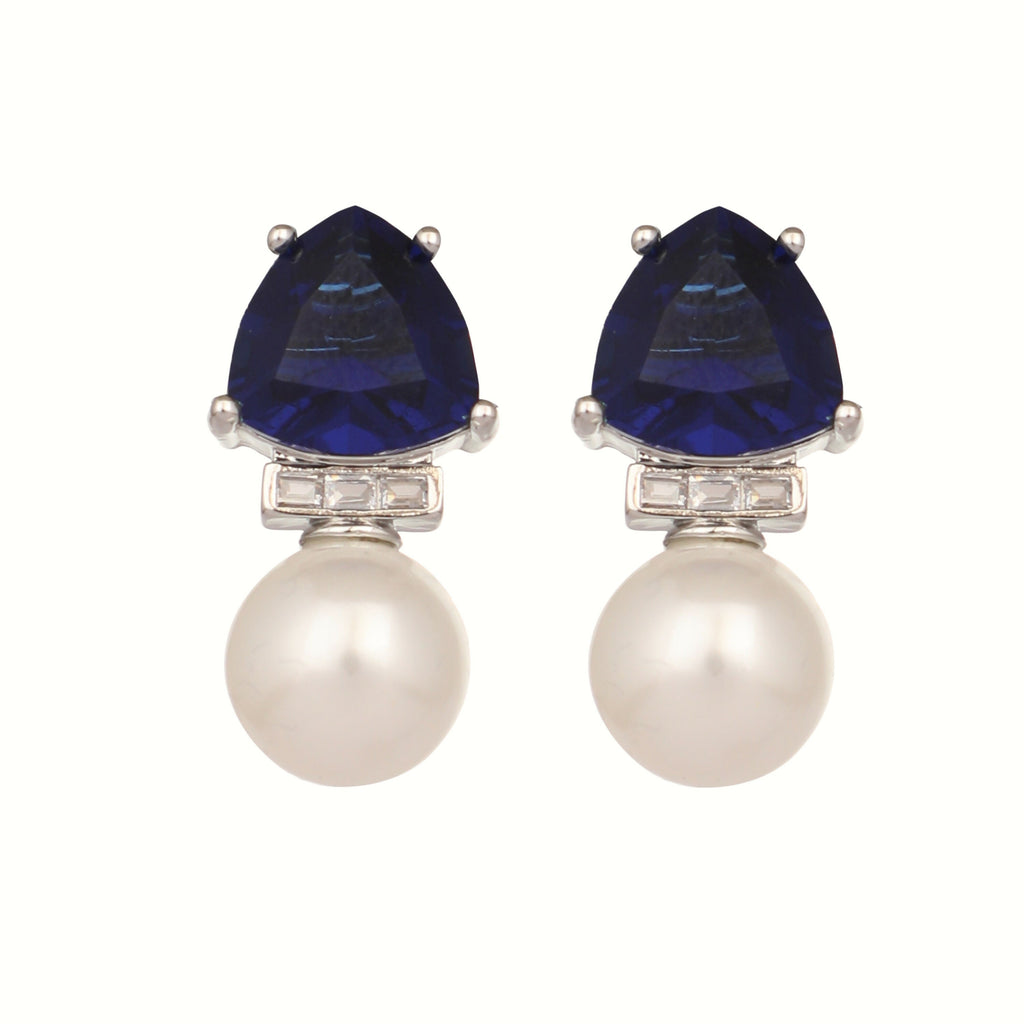 Nuyug Blue Stone Elegance Anti Tarnish Studs | Grocsy