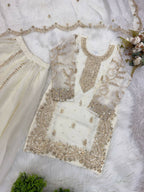 Teeya Creation New Trendy Fully Stitched Ready to Wear Kids Kurta Palazzo Set-White | Grocsy