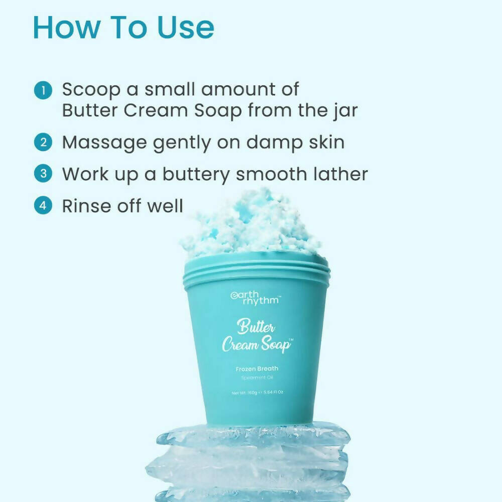 Earth Rhythm Butter Cream Shower Mousse Soap - Frozen Breath | Grocsy