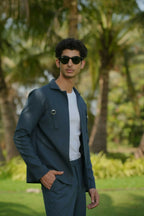 Gridon Dark Greish Shacket by Hilo Design | Grocsy