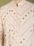 Vastranavya Ivory Exclusive Festival Wear Pure Viscose Rayon Embroidered Sequence Work Kurta | Grocsy