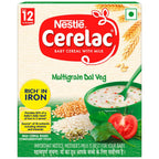 Nestle Cerelac Baby Cereal with Milk, Multigrain Dal Veg 12 Months | Grocsy