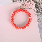 NVR Men & Women Red Marbel Crystal Elasticated Bracelet
