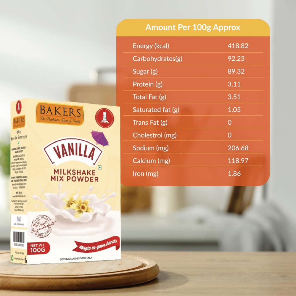 BAKERS Milk Shake Mix Powder - Vanilla Flavor | Grocsy
