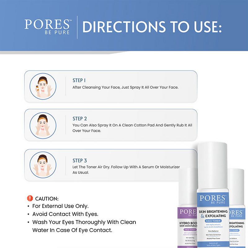 Pores Be Pure Skin Brightening & Exfoliating Face Toner | Grocsy