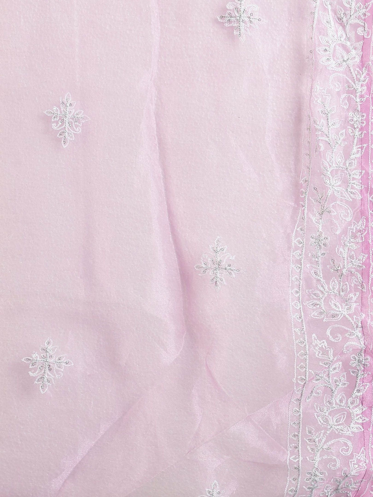 Sangria Embroidered Pure Cotton Round- Neck Kurta & Trousers With Dupatta | Grocsy