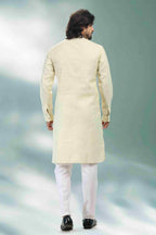Raivat Ethnic Linen Cotton Pintux Work Kurta Pajama In Pista Green Colour | Grocsy
