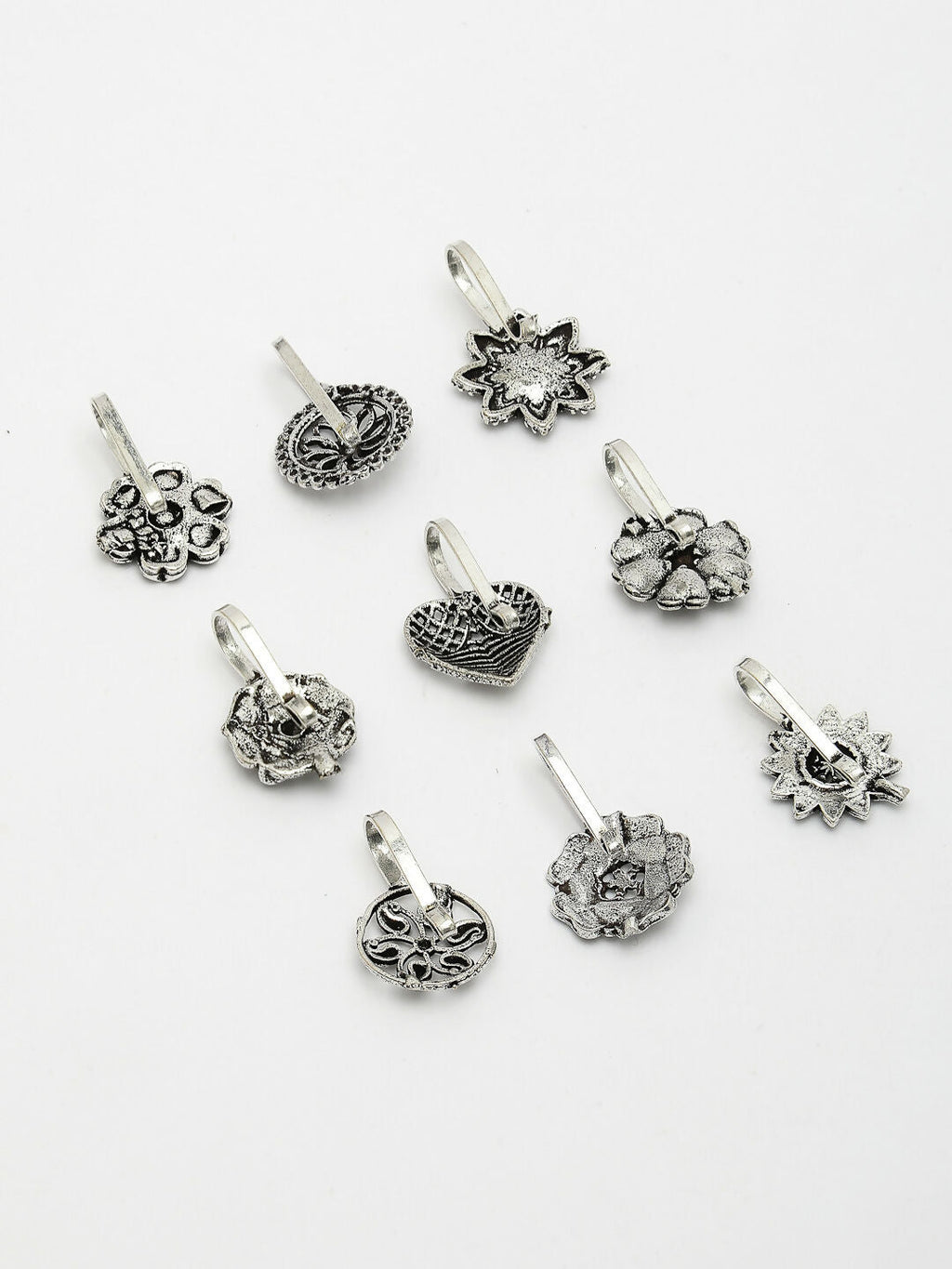 NVR Women's Set of 9 Silver-Plated German Silver Nose Pins | Grocsy