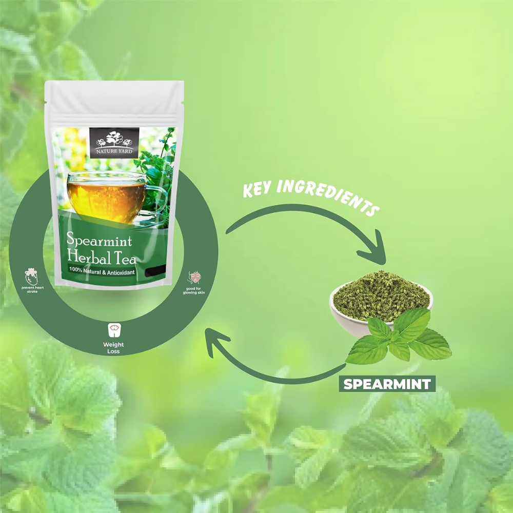 Nature Yard Pure Organic Spearmint Herbal Tea Leaves | Grocsy