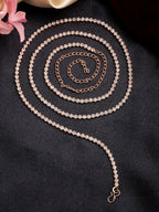NVR Women's Rose Gold-Polished AD-Studded Kamarbandh Waist Chain | Grocsy