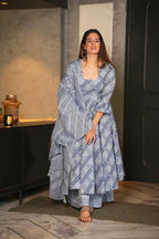 Aayaa Designer Printed Cotton Silk Suit - Multi Color | Grocsy