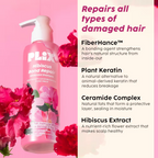 PLIX The Plant Fix Hibiscus Frizz Control Hair Serum + Bond Repair Advanced Shampoo | Grocsy