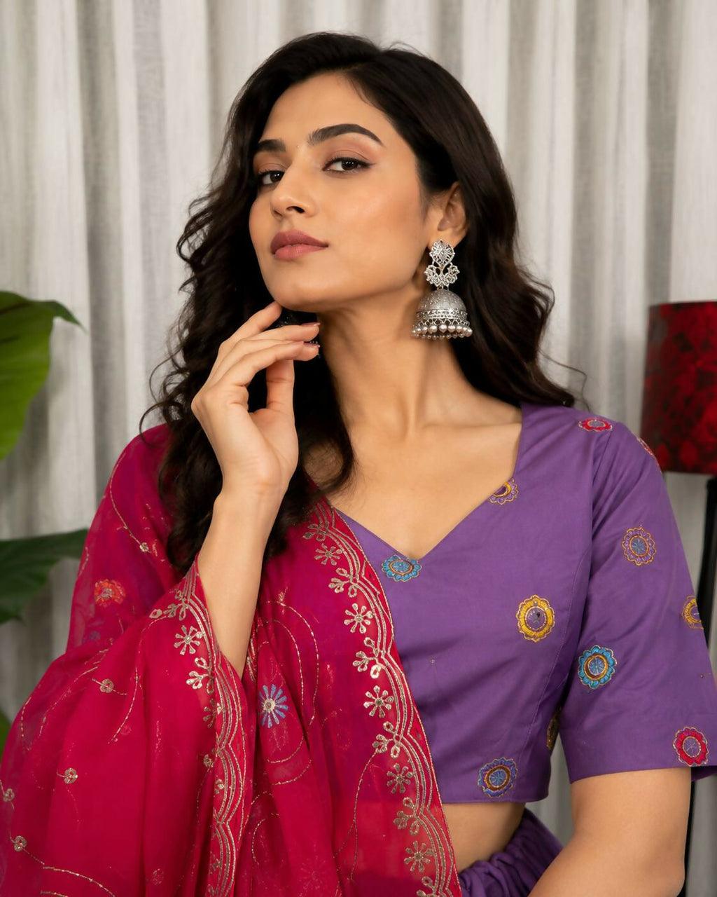 Lehenga Mart Lavender Designer Navratri Lehenga Choli for Women | Grocsy