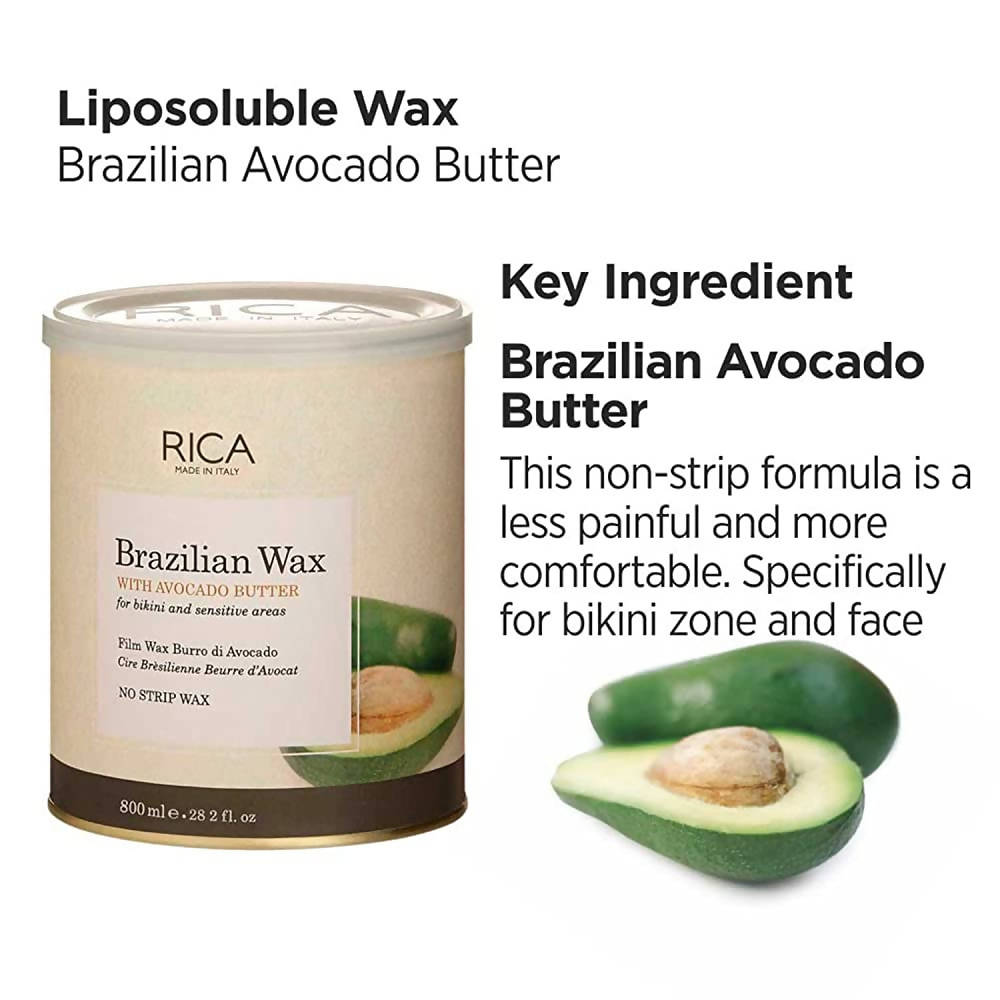 Rica Brazilian Wax with Avocado Butter, Natural & Stripless Wax | Grocsy