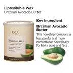Rica Brazilian Wax with Avocado Butter, Natural & Stripless Wax | Grocsy