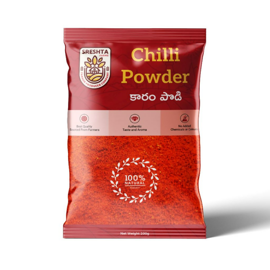 Sreshta Farms Natural Chilli Powder (Desi Mirapa Karam) | Grocsy