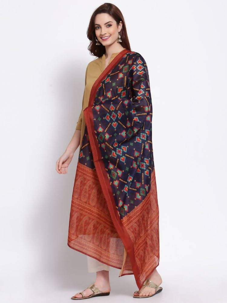 Myshka Women's Fashion Multi Cotton Silk Printed Casual Dupatta | Grocsy