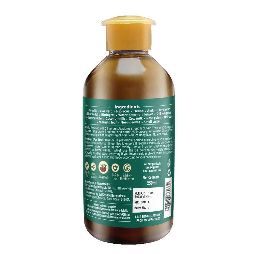 Lakshmi Krishna Naturals 24 Herbs Hair Oil For Hair Fall Resistance | Grocsy