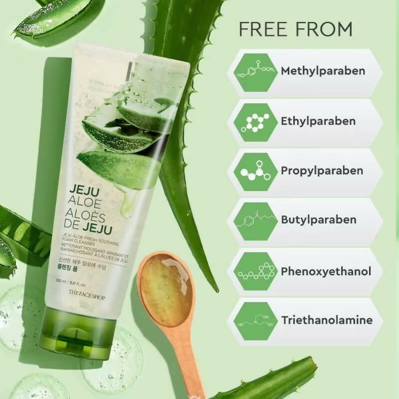 The Face Shop Jeju Aloe Fresh Soothing Foam Cleanser - Korean Skincare | Grocsy