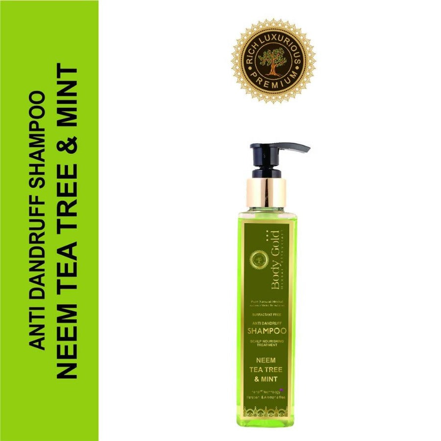 Body Gold Anti Dandruff Shampoo With Neem Tea Tree & Mint | Grocsy
