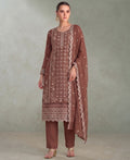 KC Peach Pakistani Straight Suit For Women Chiffon | Grocsy