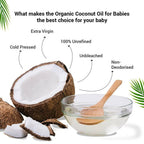BabyChakra Organic Coconut Oil, Nourishes Hair & Skin, Soothes Diapers Rashes, Unrefined Non Deodorised & Unbleached | Grocsy