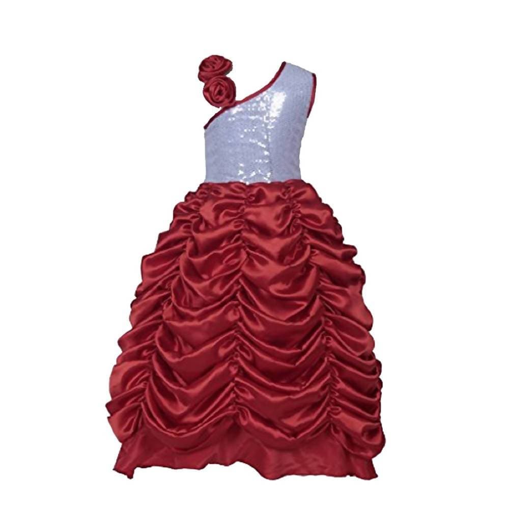 Asmaani Baby Girl Maroon Red Full Length Dress (AS-DRESS-22033) | Grocsy
