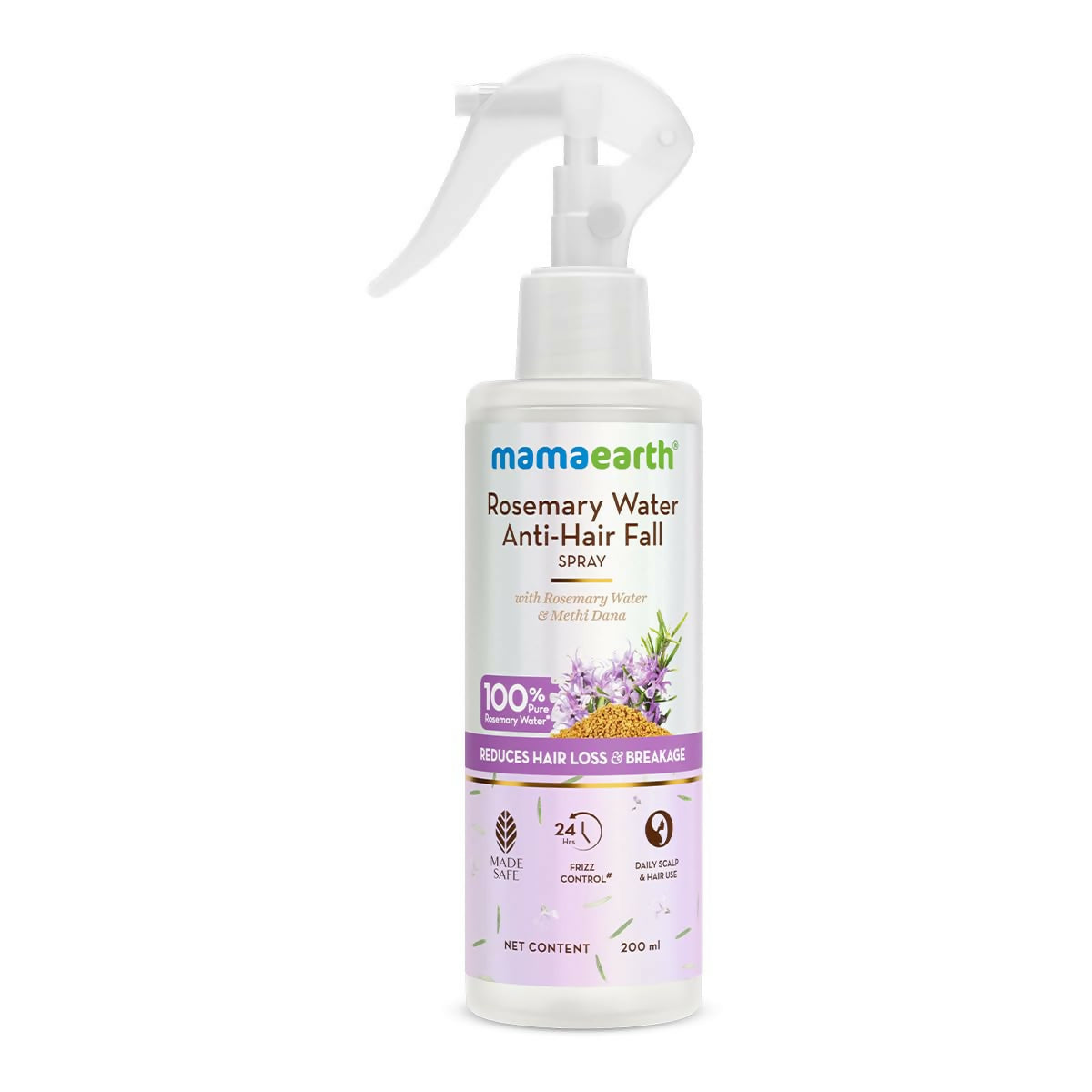 Mamaearth Rosemary Water Anti-Hair Fall Spray with 100% Pure Steam Distilled Rosemary Water & Methi Dana for Hair | Grocsy
