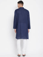 Even Apparels Blue Color Rayon Men's Kurta With Band Collar | Grocsy
