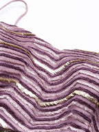 House of Panchhi Lavender - Net Embroidered Lehenga with Zig-Zag Pattern | Grocsy
