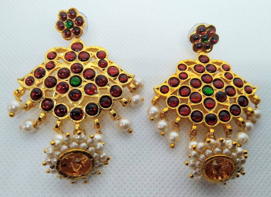 Multicolor Kemp Jhumkas With Cute Pearls | Grocsy