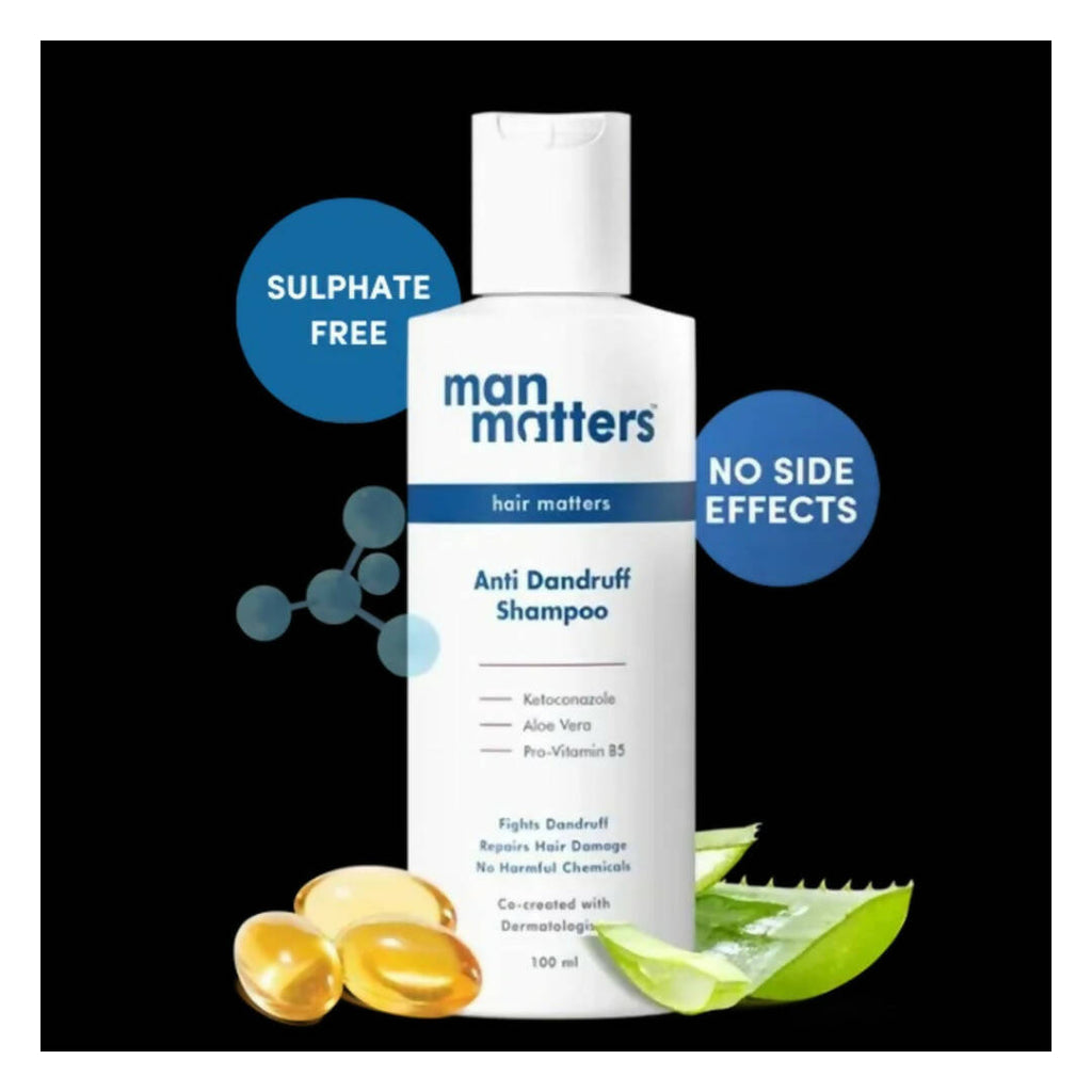 Man Matters Anti Dandruff Shampoo For Men With Aloe Vera & Oat Extract | Grocsy