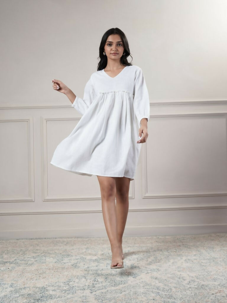 Joban Fashion Women's White Short Dress | Grocsy
