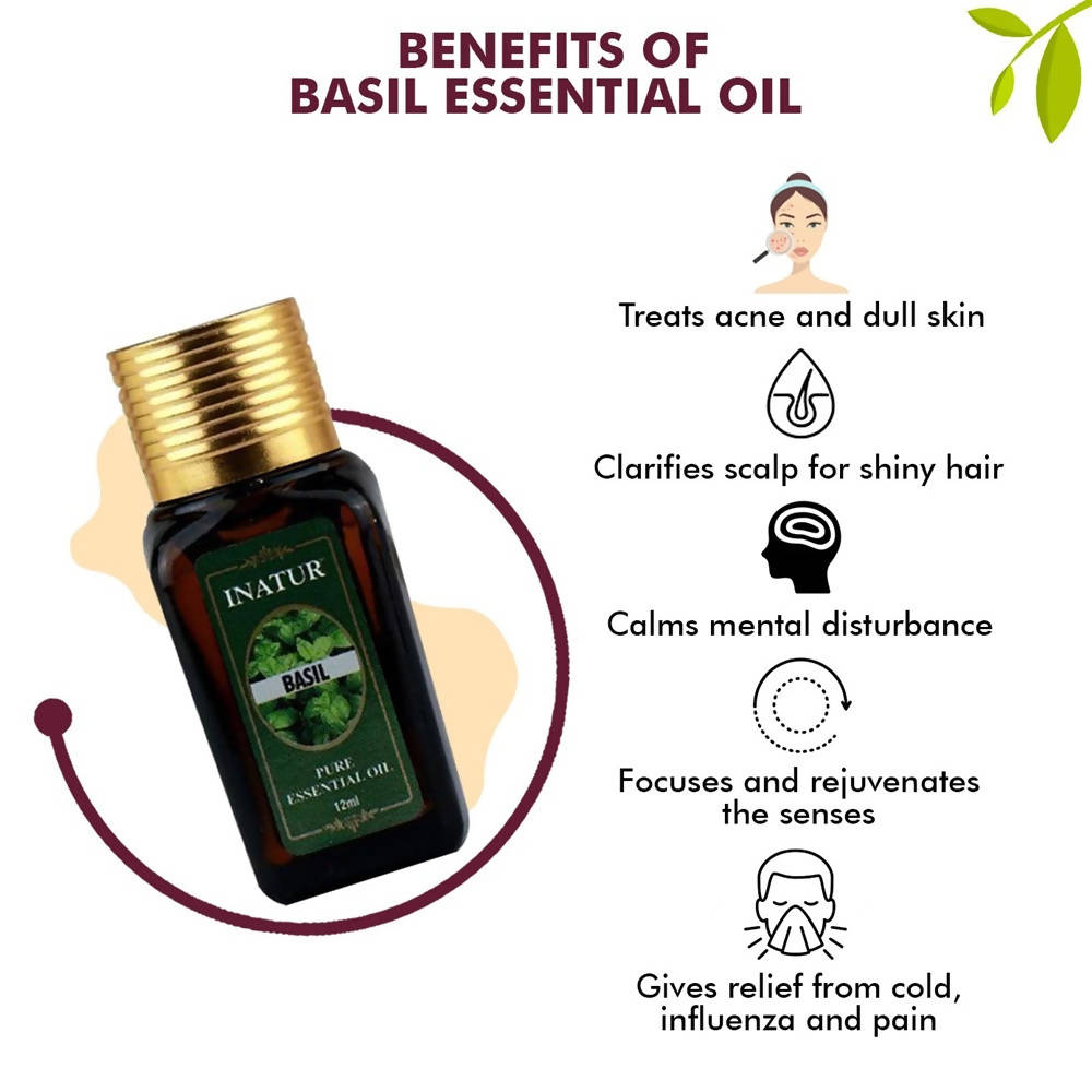 Inatur Basil Pure Essential Oil | Grocsy