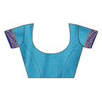 Vamika Banarasi Jacquard Weaving Blue Saree (DHONI BLUE) | Grocsy