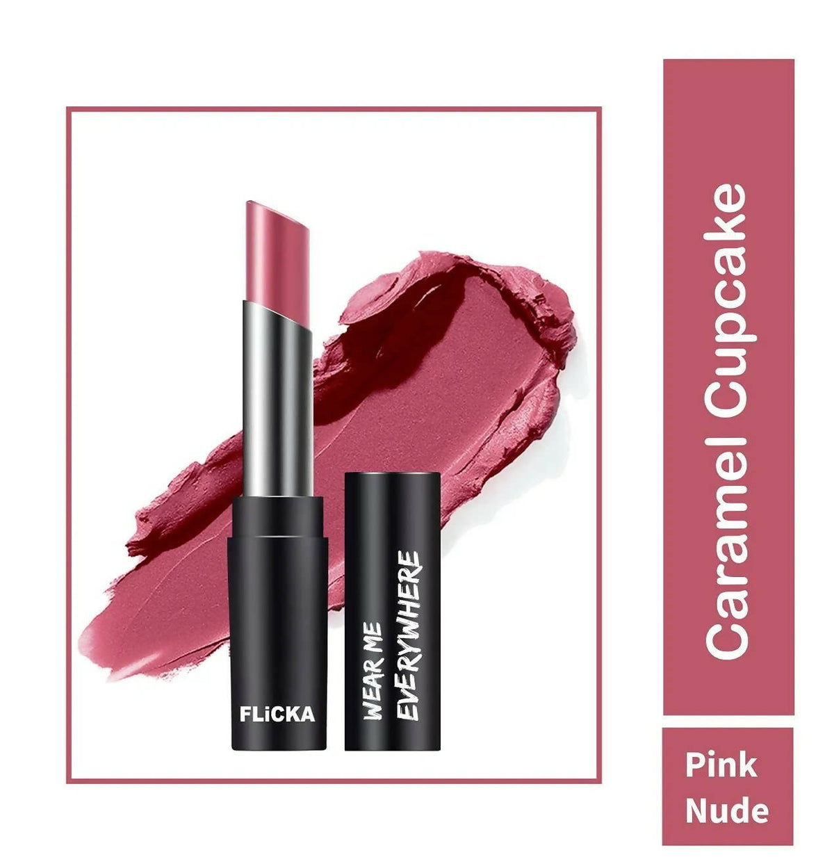 FLiCKA Wear Me Everywhere Creamy Matte Lipstick Caramel Cupcake - Pink Nude | Grocsy