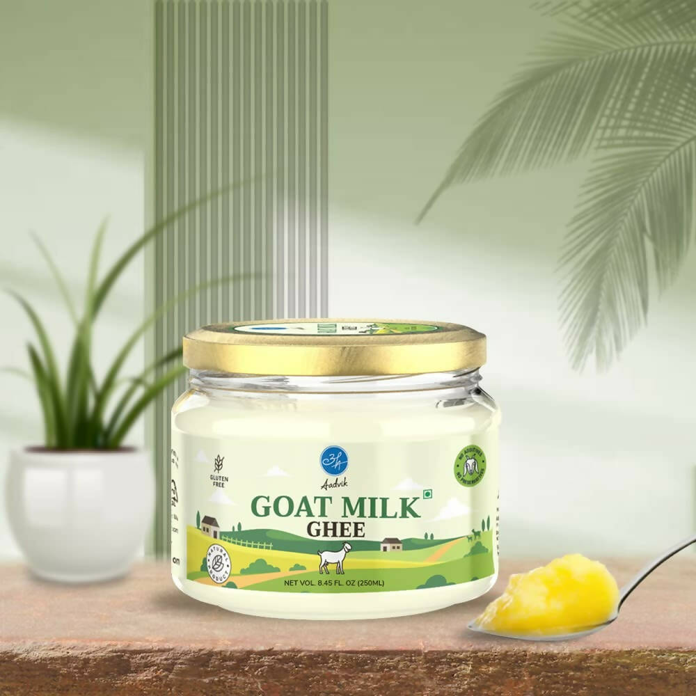 Aadvik A2 Goat Milk Ghee with Ayurvedic Benefits | 100% Pure & Natural Goat Milk Ghee | From Grass Fed Goat A2 Milk | Grocsy