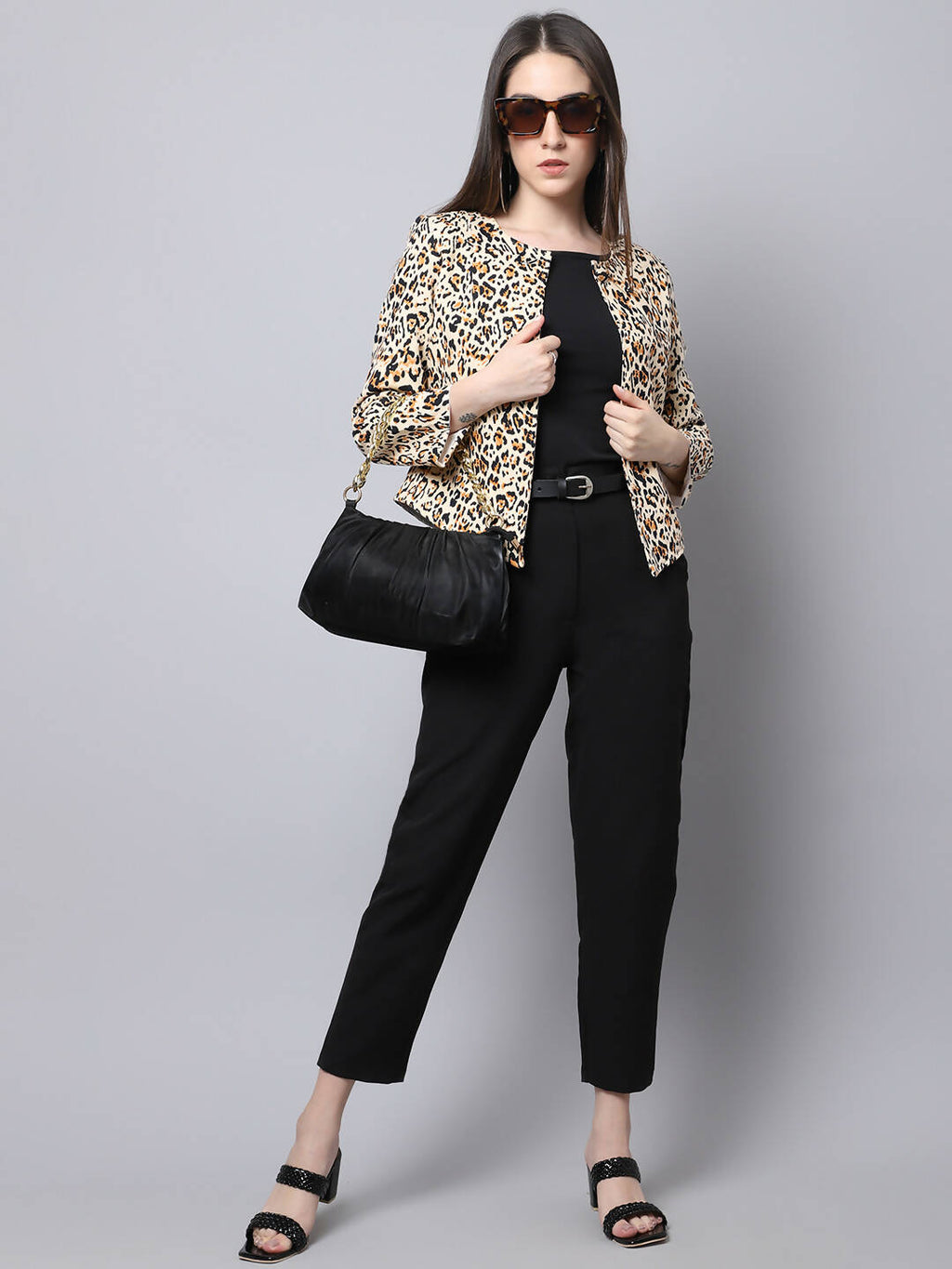 Even Apparels Multi 100% Viscose Open Front Statement Women's Jacket | Grocsy