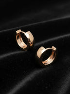 NVR Men's Rose Gold Plated Hoop Earrings | Grocsy