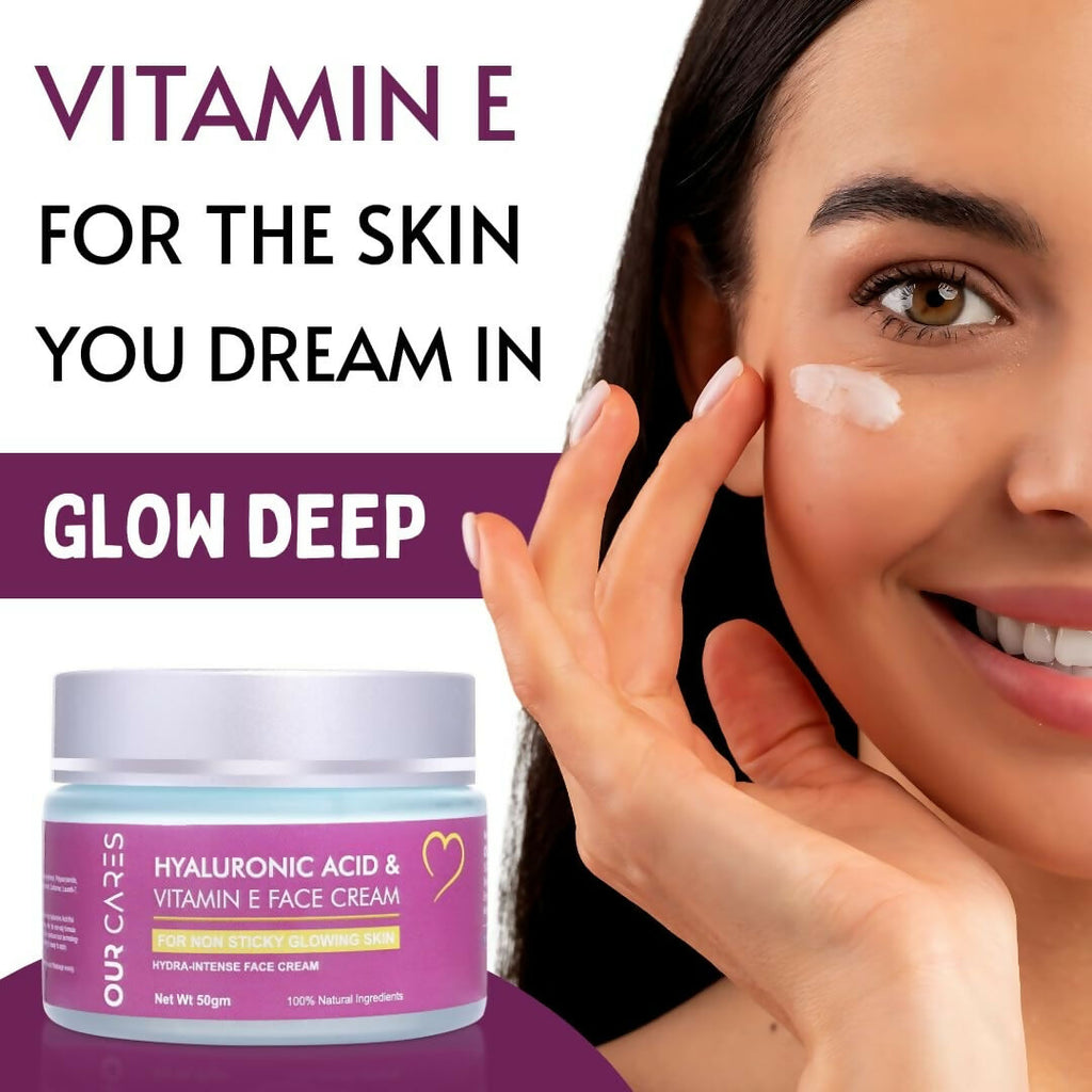Our Cares Face Cream with Hyaluronic Acid & Vitamin E | Grocsy