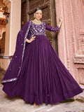 Joban Fashion Purple Readymade Dress With Sequins embroidery Work | Grocsy