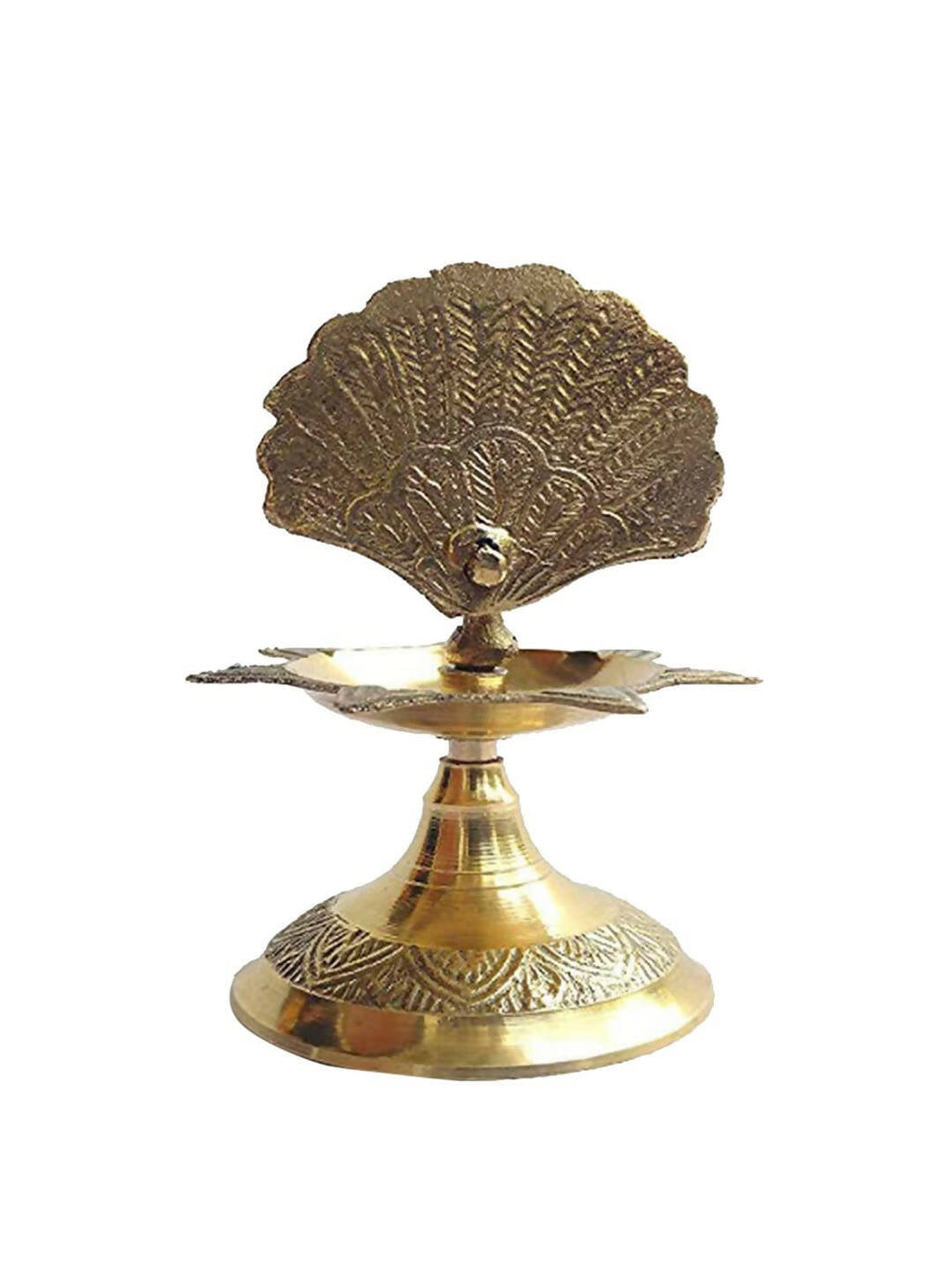 CraftVatika Gold Toned Brass Peacock Design Diya | Grocsy