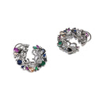 Multi Flower Oversized Stud Earrings- Ruby Raang | Grocsy
