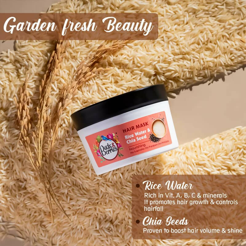 Buds & Berries Nourishing Hair Mask With Rice Water & Chia Seeds | Grocsy