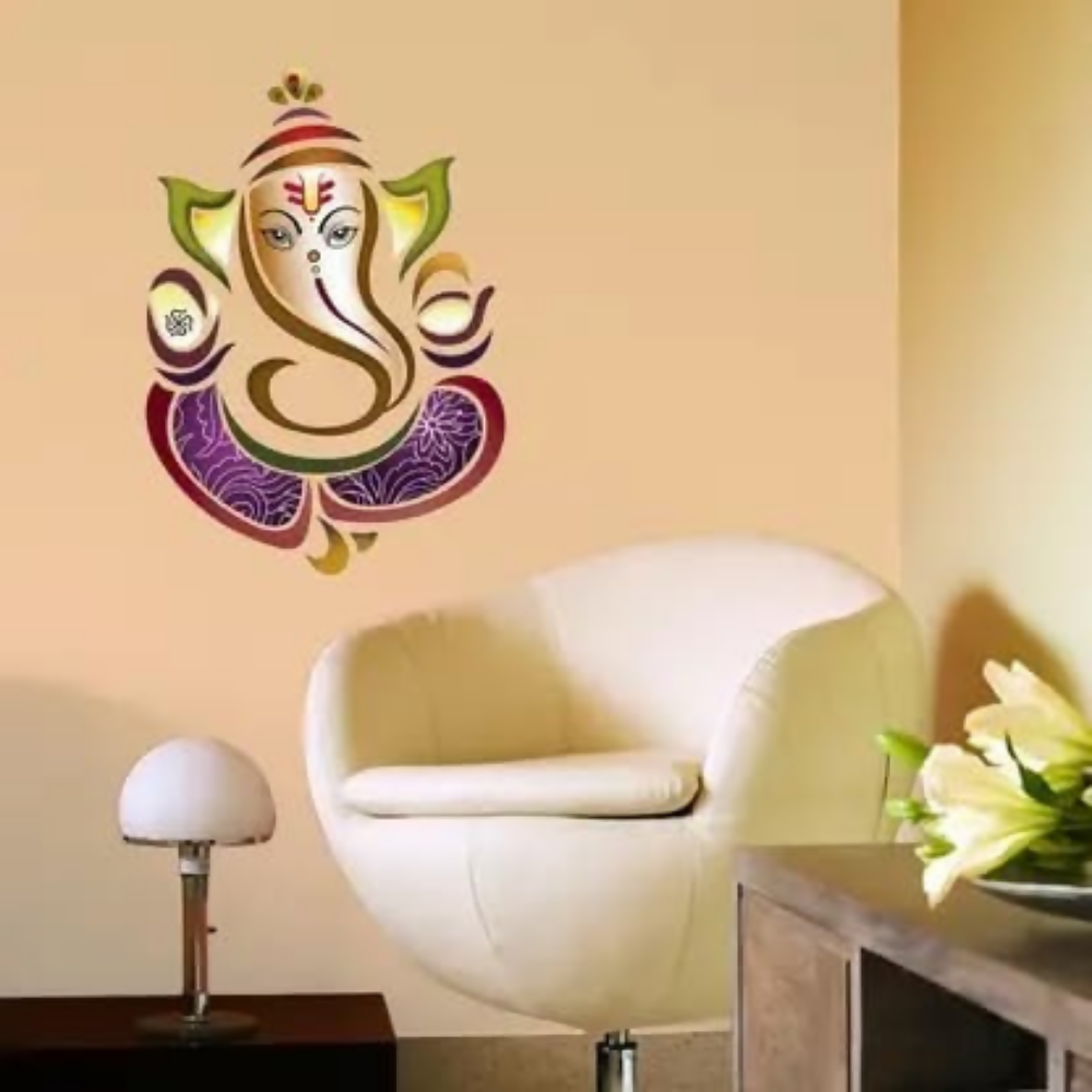 Rangoli White Glossy Vinyl Wall Sticker Premium Self-Adhesive Waterproof Decorative Wall Decal | Grocsy