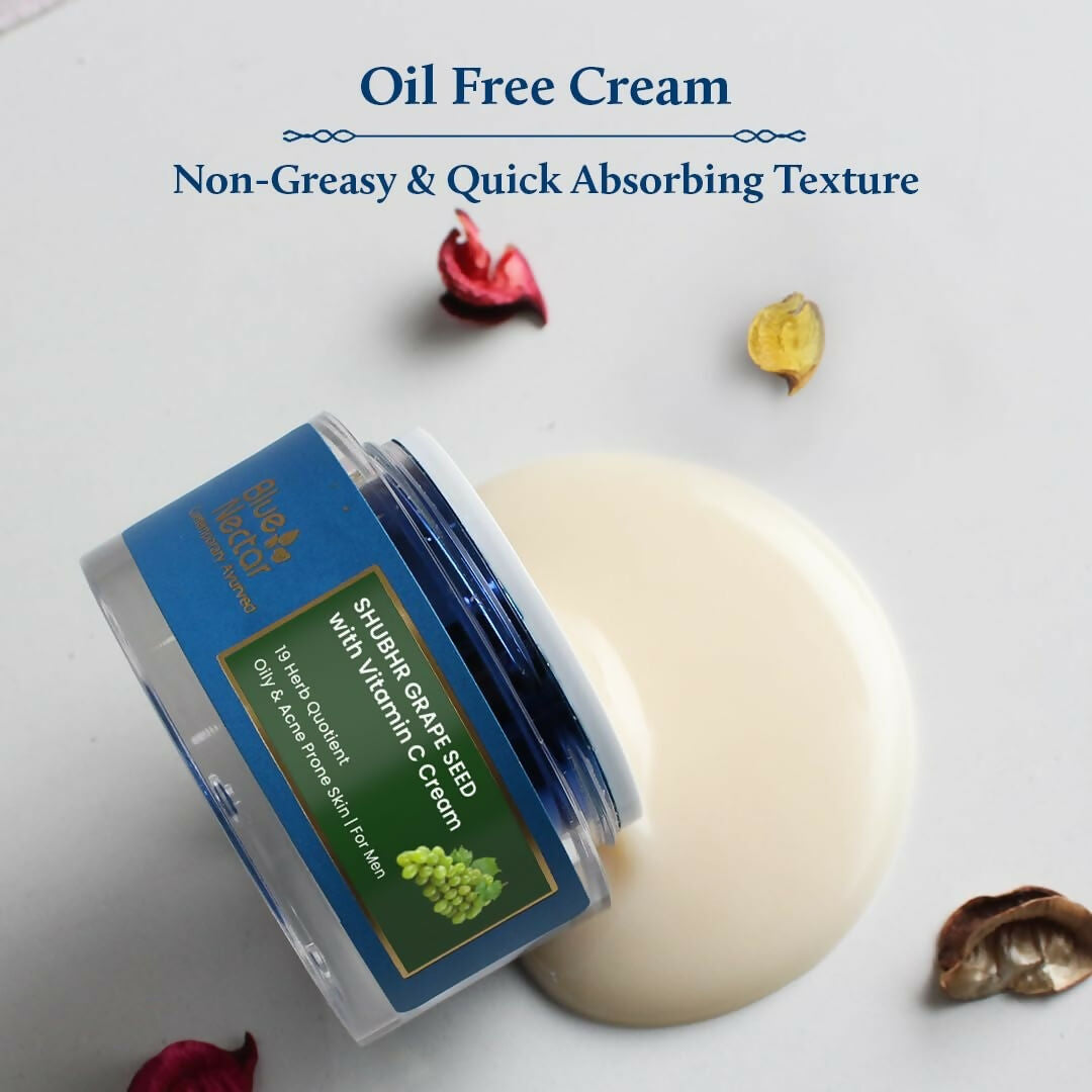Blue Nectar Vitamin C Face Moisturizer for Oily & Acne Prone Skin with Grapeseed For Men | Grocsy