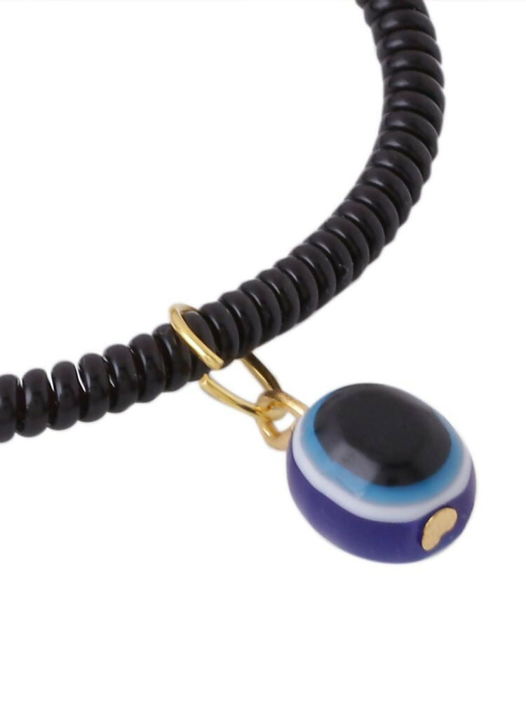 NVR Black Evil Eye Spring Ring Bracelet for Men & Women | Grocsy