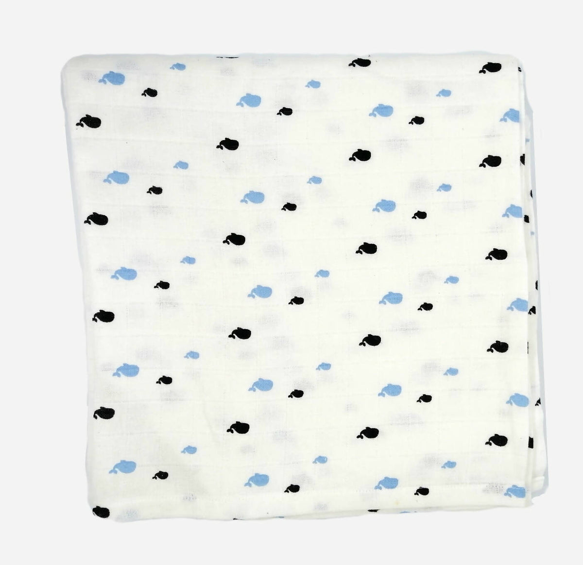 Kindermum Organic Cotton Muslin Swaddle Blanket 110 Cm X 110 Cm - Set Of 2 - Bear And Whale | Grocsy