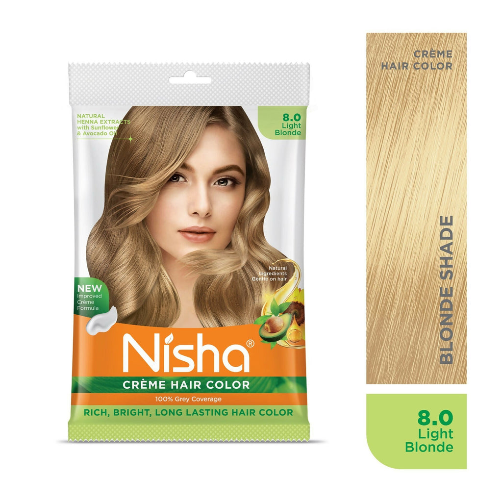Nisha Creme Hair Color for Women - Light Blonde | Grocsy